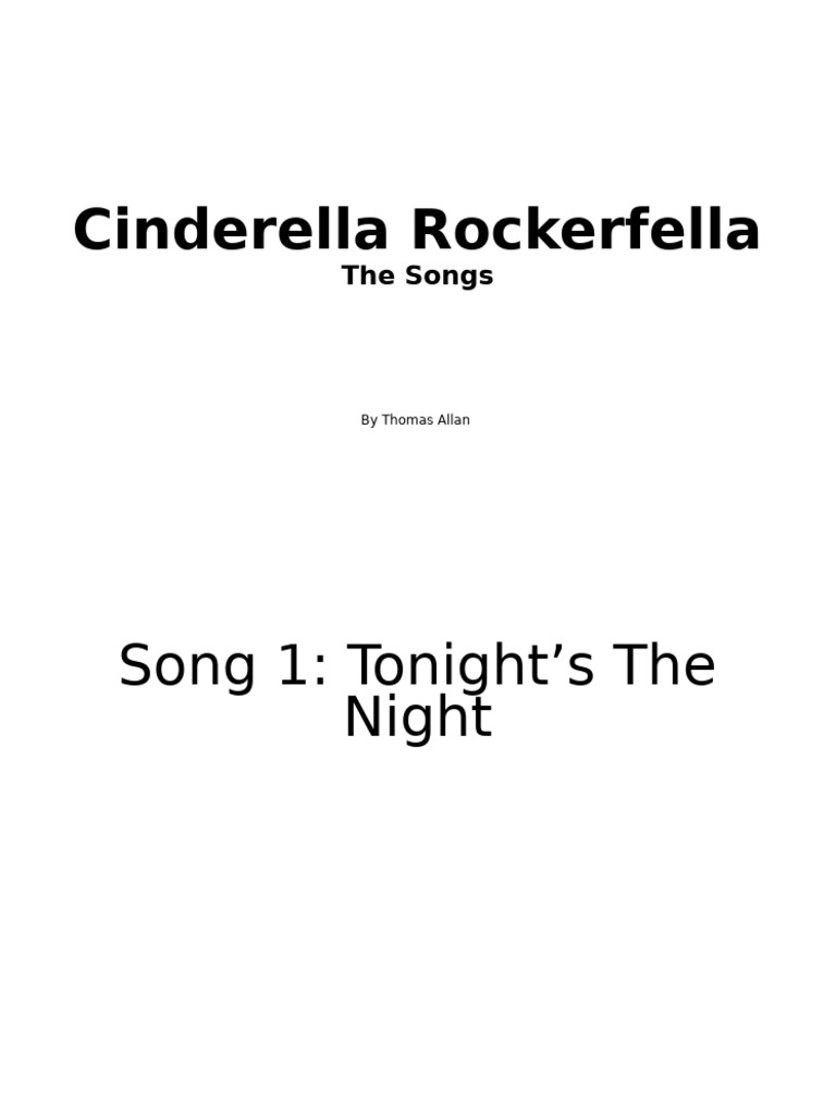 Cinderella Rockerfella Song List | PDF