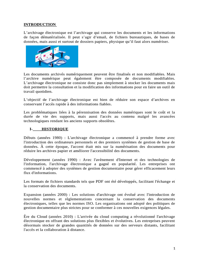 Avantages et inconvénients de l'archivage | PDF | Technologies de l ...