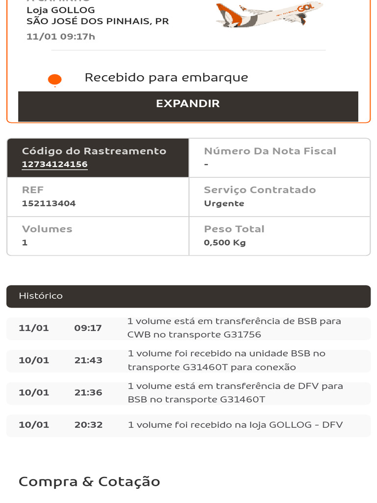 Rastreio de Encomenda GOLLOG | PDF