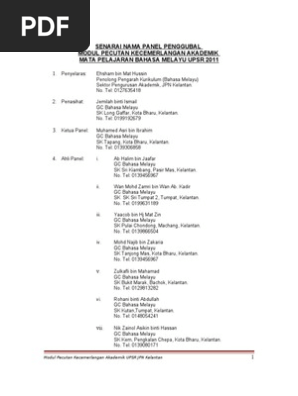 Modul Pecutan Kecemerlangan Akademik Bahasa Melayu Upsr 2011  PDF