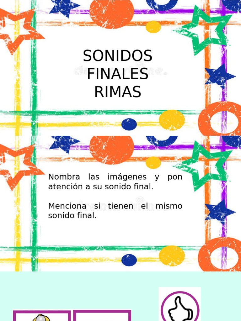 Rimas y Sonidos Finales en Imágenes | PDF