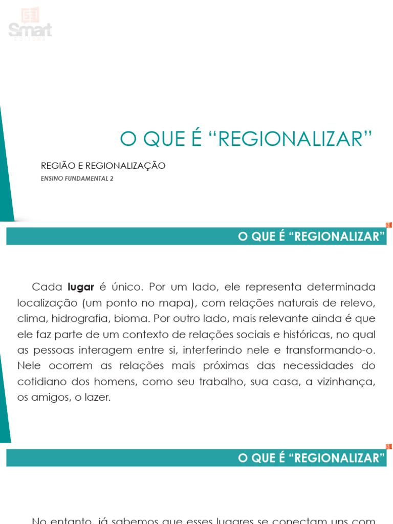 O que significa regionalizar? | PDF | Geografia | Lazer