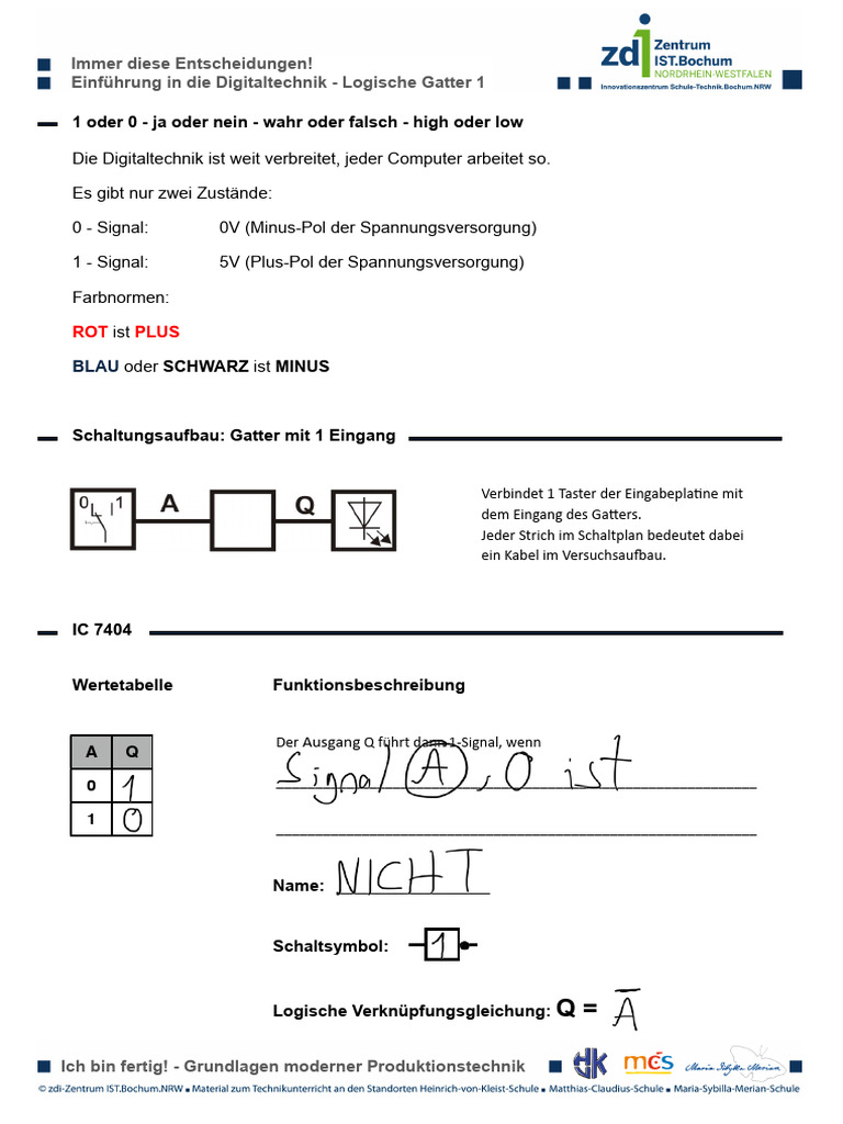 AB 03a Einfuehrung Digitaltechnik 1-3 | PDF