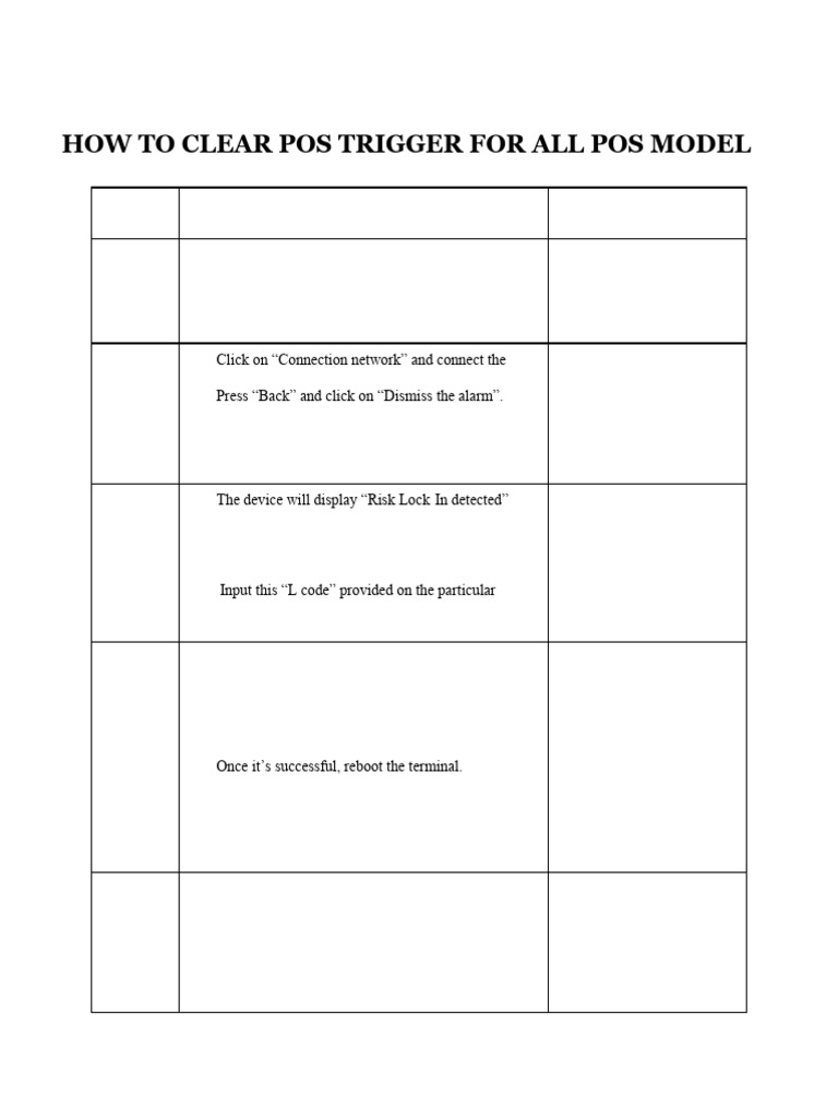 How To Clear Pos Trigger For All Pos Model | PDF | Computing