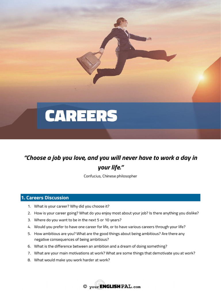 Careers - Student Worksheet | PDF | Noun | Linguistics