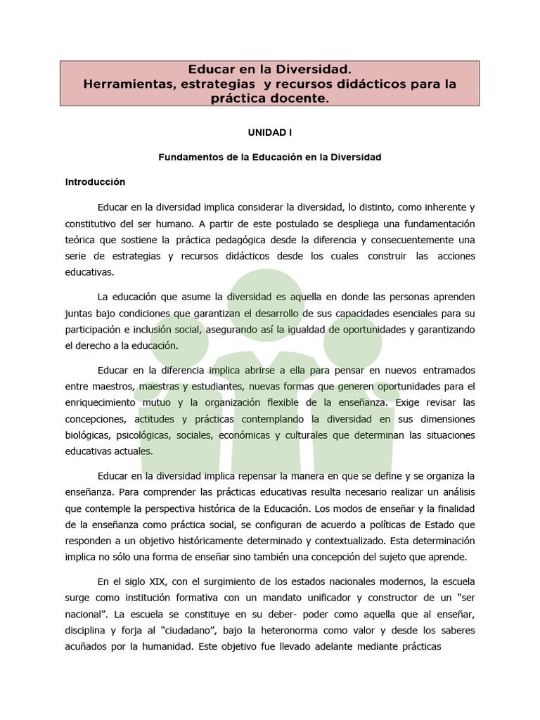 Educar en La Diversidad | PDF | Inclusión (Educación) | Derechos humanos