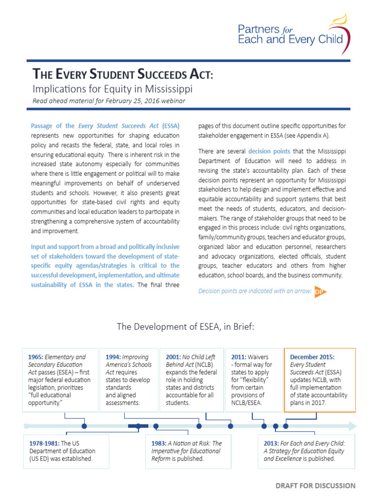 ESSA's Impact on Mississippi Education Equity | PDF | No Child Left ...