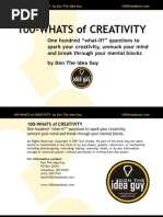 Download 100-Whats of Creativity by Don The Idea Guy by Don The Idea Guy SN8499605 doc pdf