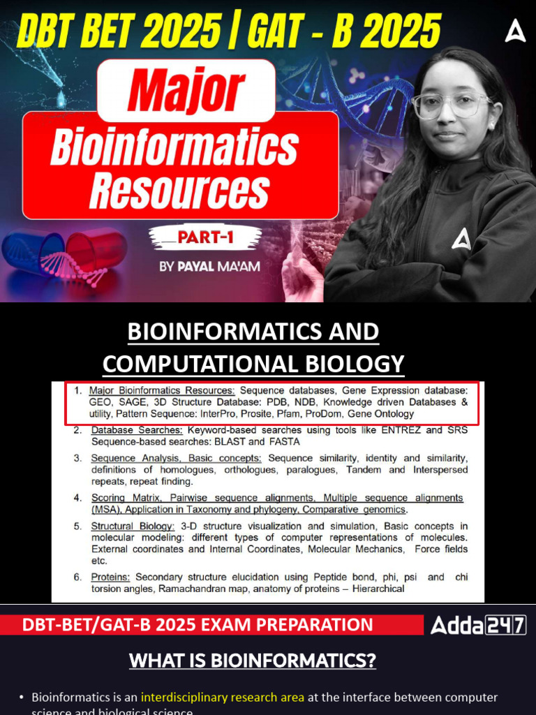 Bioinformatic Resources Part-1 | PDF | Bioinformatics | Computational ...
