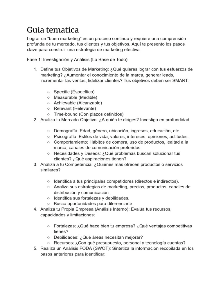 Estrategia de Marketing Efectiva | PDF | Marketing | Análisis FODA