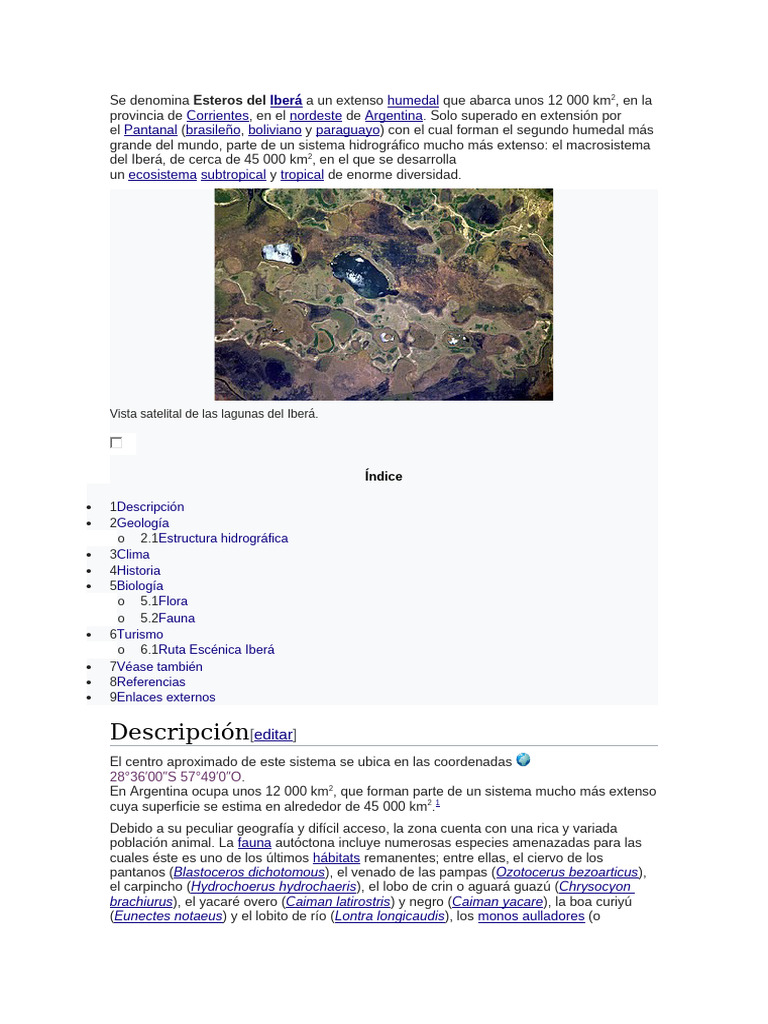 Esteros del Iberá: Humedal de Argentina | PDF | Ciencias de la Tierra