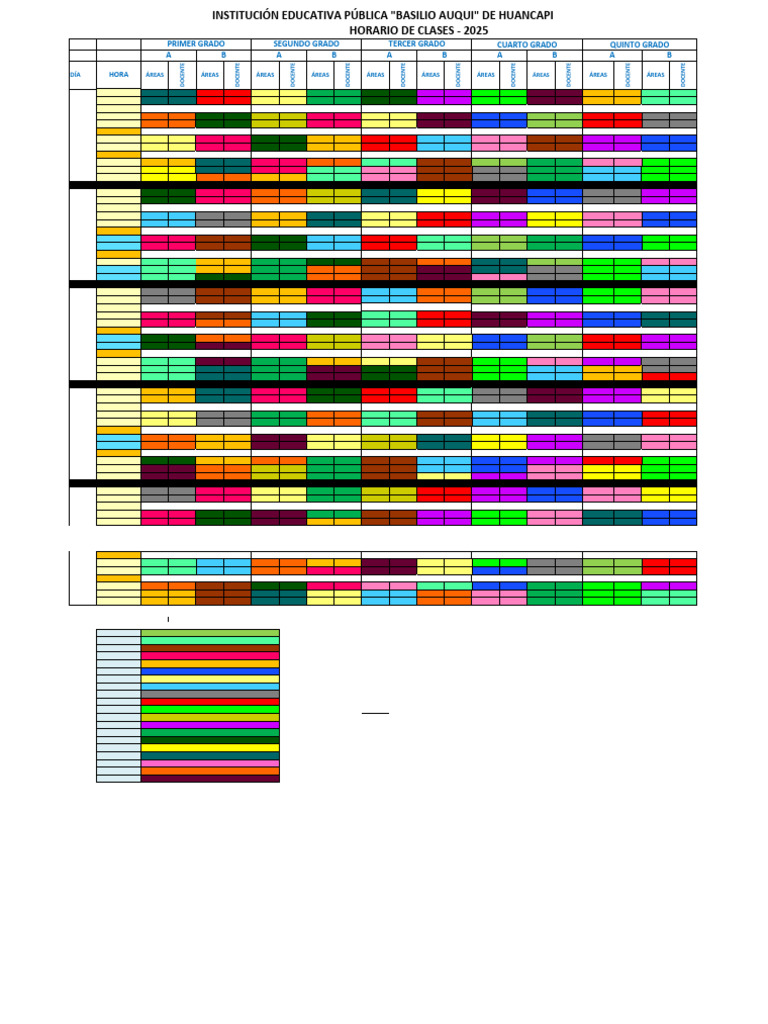 Horario de Clases 2025 - Educación Básica | PDF