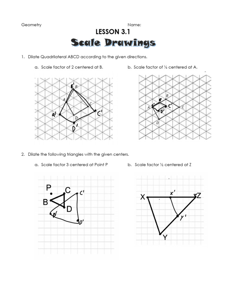 1+ +lesson+3.1+ (Scale+Drawings) | PDF
