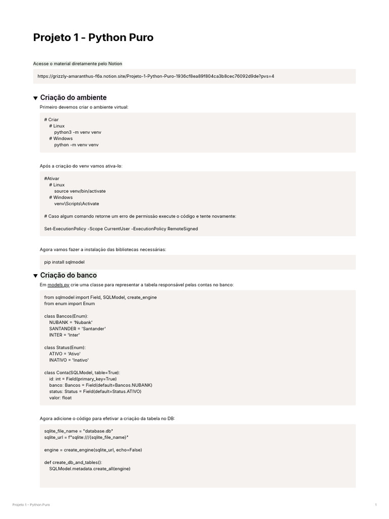 Projeto Python: Gerenciamento Financeiro | PDF | Python (linguagem de ...
