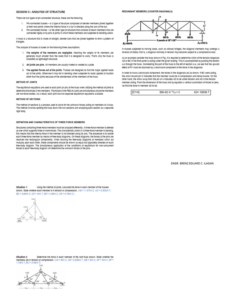 SRB Analysis of Pin-Connected Structures | PDF | Truss | Bending