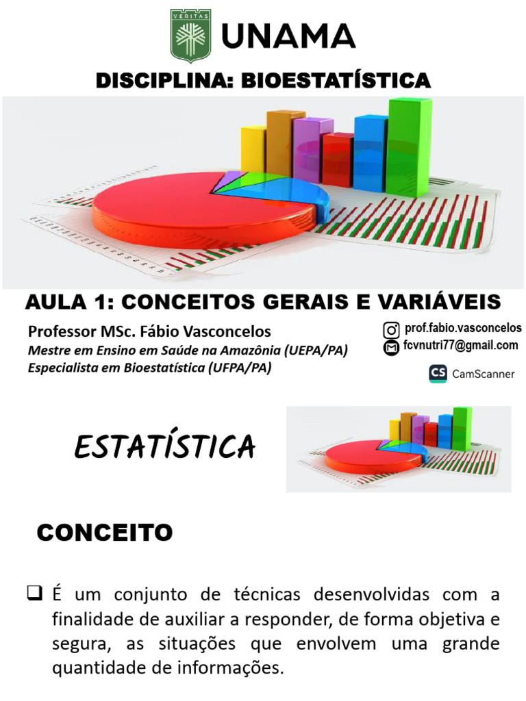 Introdução à Bioestatística e Variáveis | PDF | Amostragem (Estatística ...