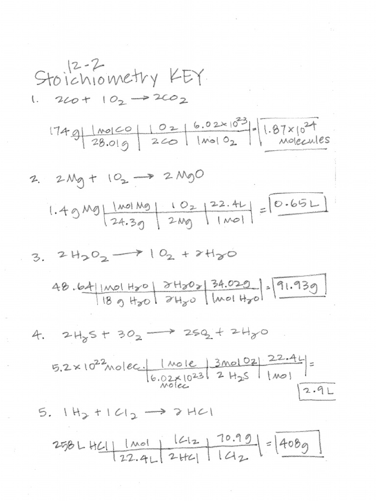 Stoichiometry12 2KEY | PDF