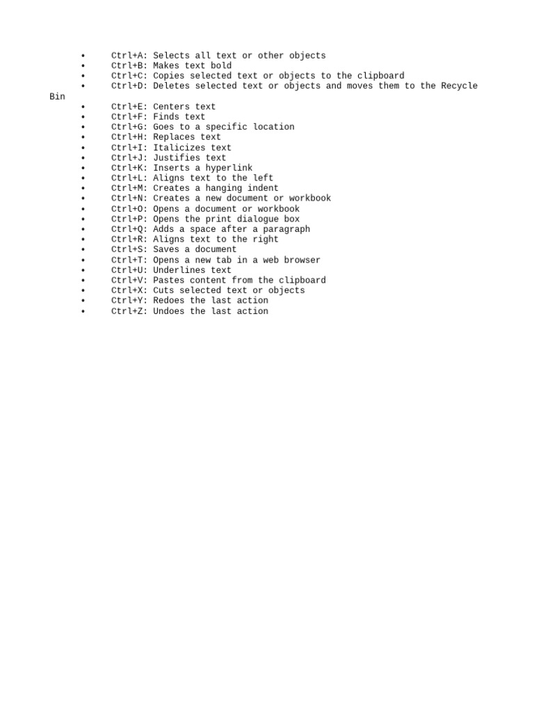Essential Keyboard Shortcuts Guide | PDF