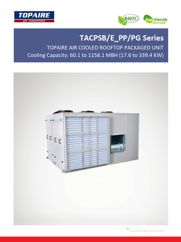 Topaire Air Cooled Rooftop Units | PDF | Air Conditioning ...