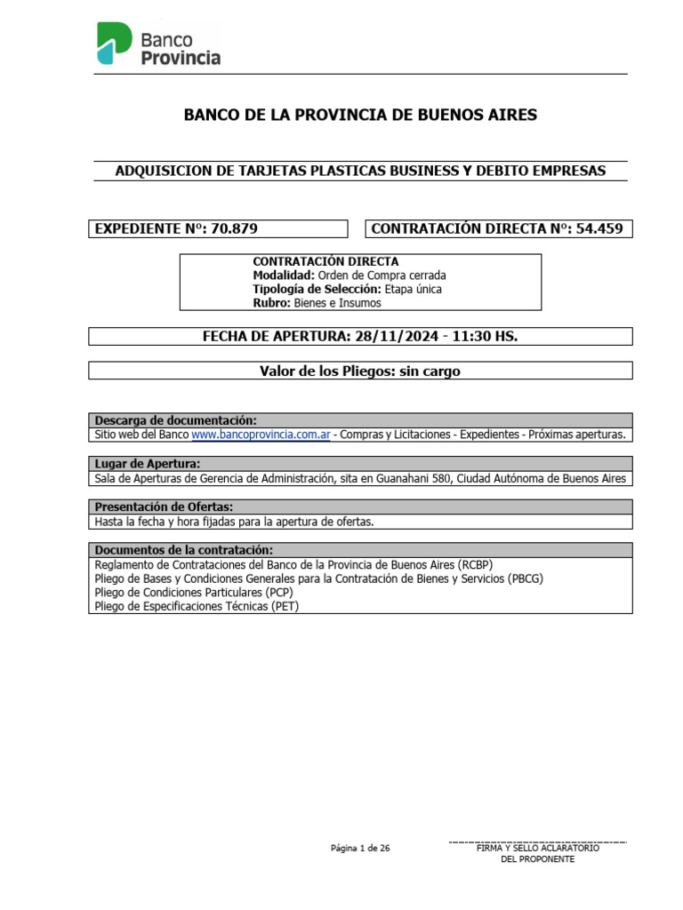 Adquisición de Tarjetas Empresariales BPBA | PDF | Bancos | Tarjeta de ...