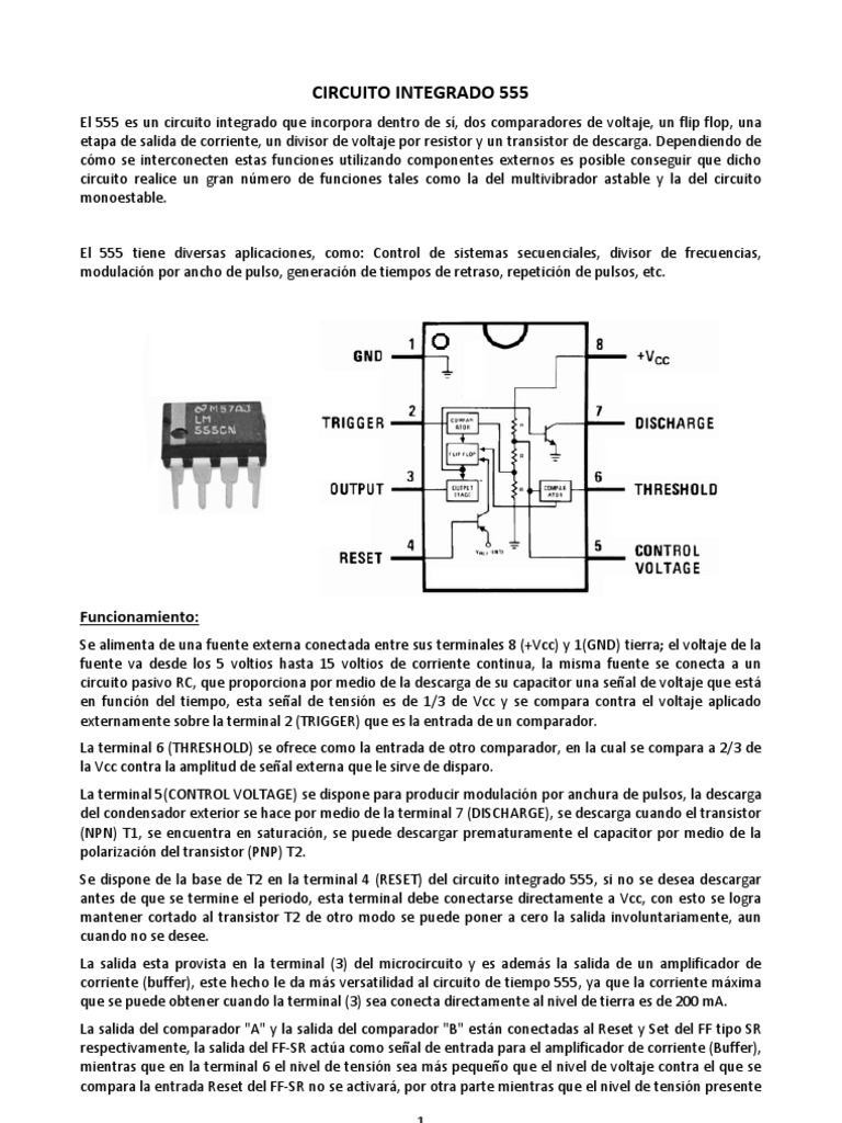 Circuito Integrado 555 | PDF | Transistor | Condensador