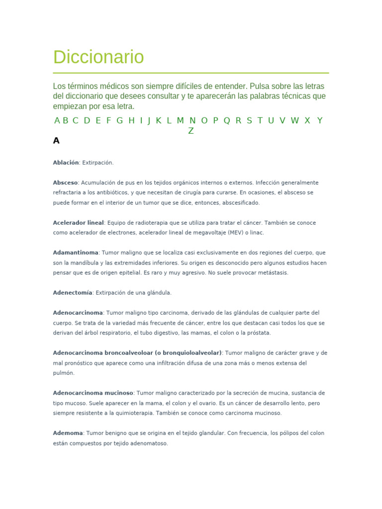 Diccionario de Términos Médicos Esenciales | PDF | Cáncer | Linfoma