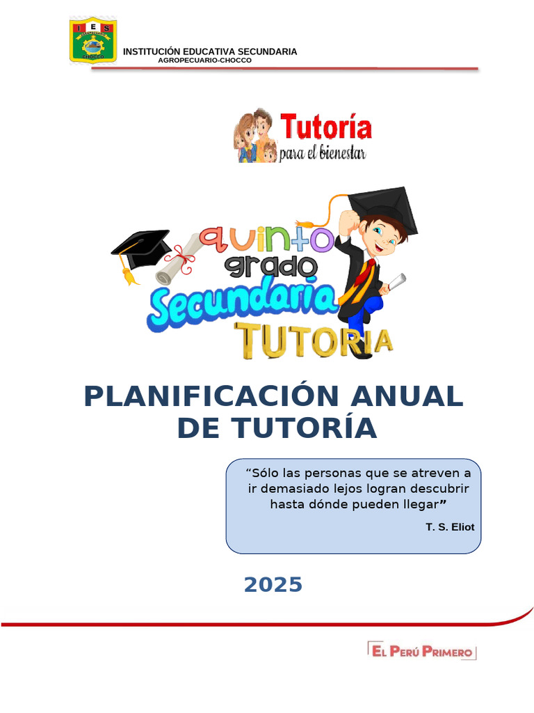 Plan Anual de Tutoría 2025 en Chocco | PDF | Enseñando | Aprendizaje
