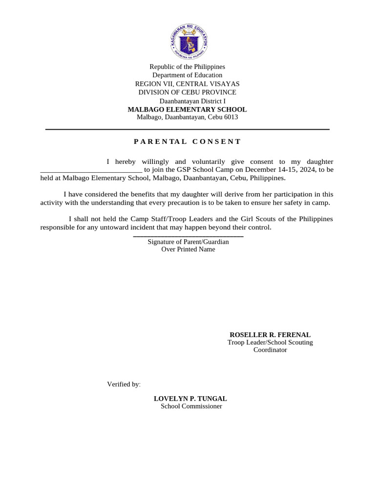GSP Parent Consent Form | PDF
