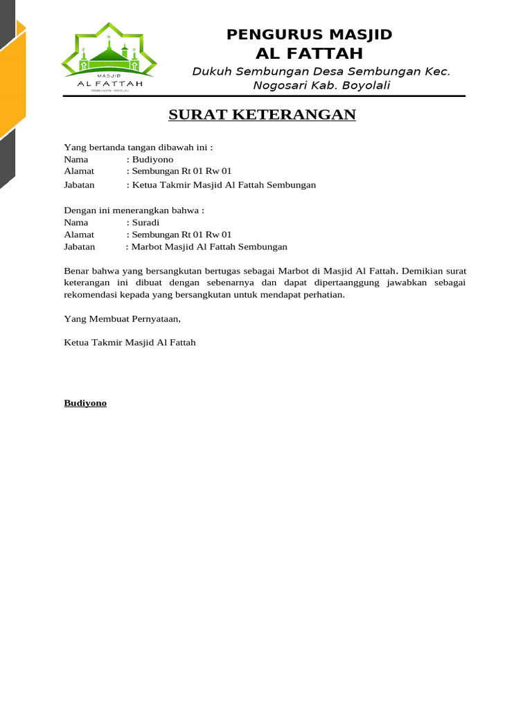 surat-keterangan-marbot | PDF