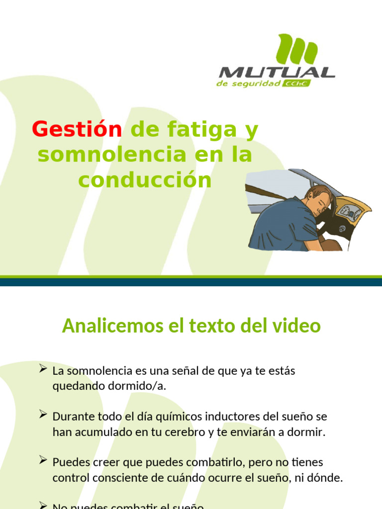 Control de Fatiga y Somnolencia en La Conduccion | PDF | Dormir | Obesidad