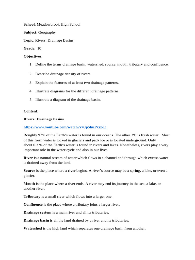 Understanding Drainage Basins and Patterns | PDF | Drainage Basin | River