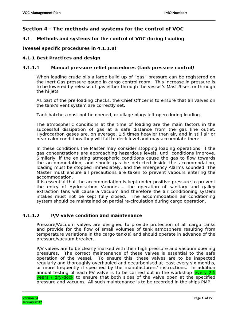VOC Management Plan for Vessel Operations | PDF | Oil Tanker | Adsorption