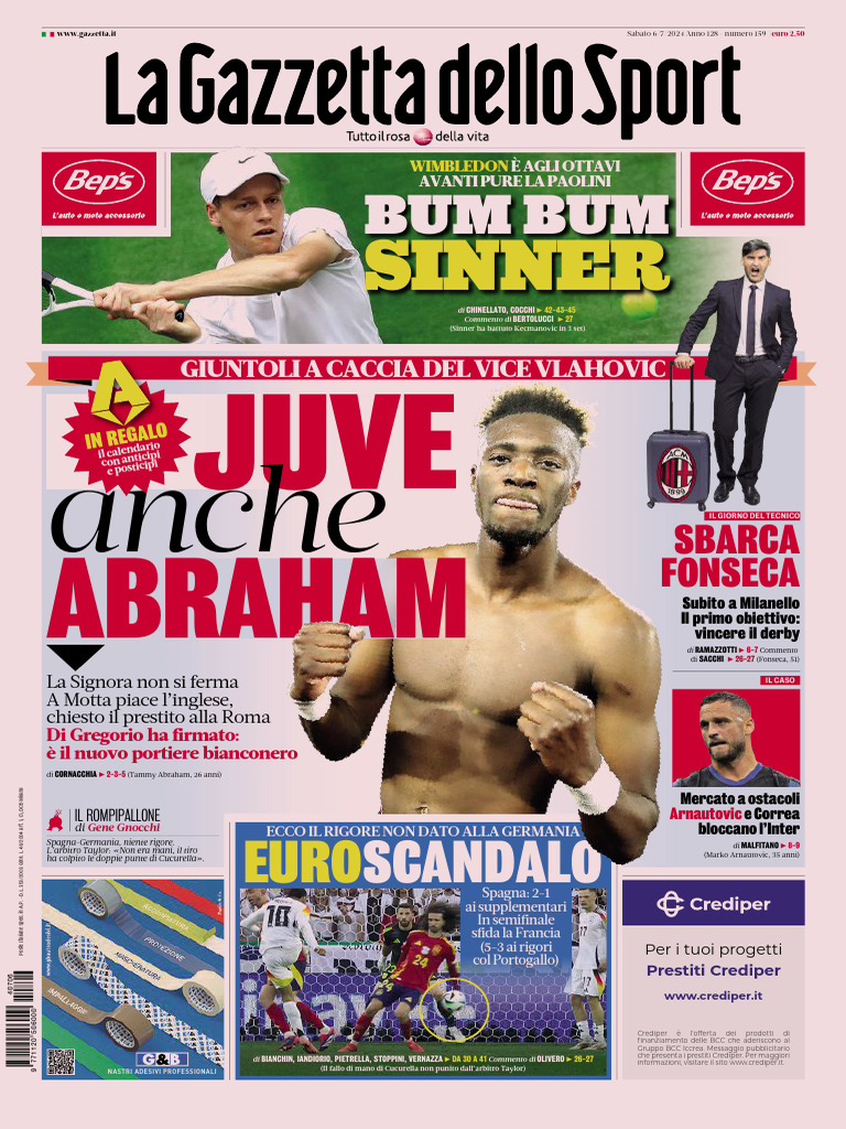 La Gazzetta Dello Sport 06 Luglio 2024 | PDF, image size:768x1024