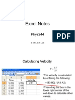 Excel Notes