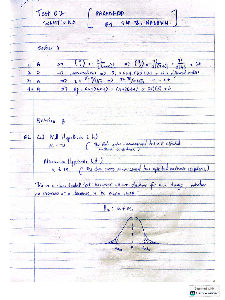 QAB Test 2 Solutions | PDF