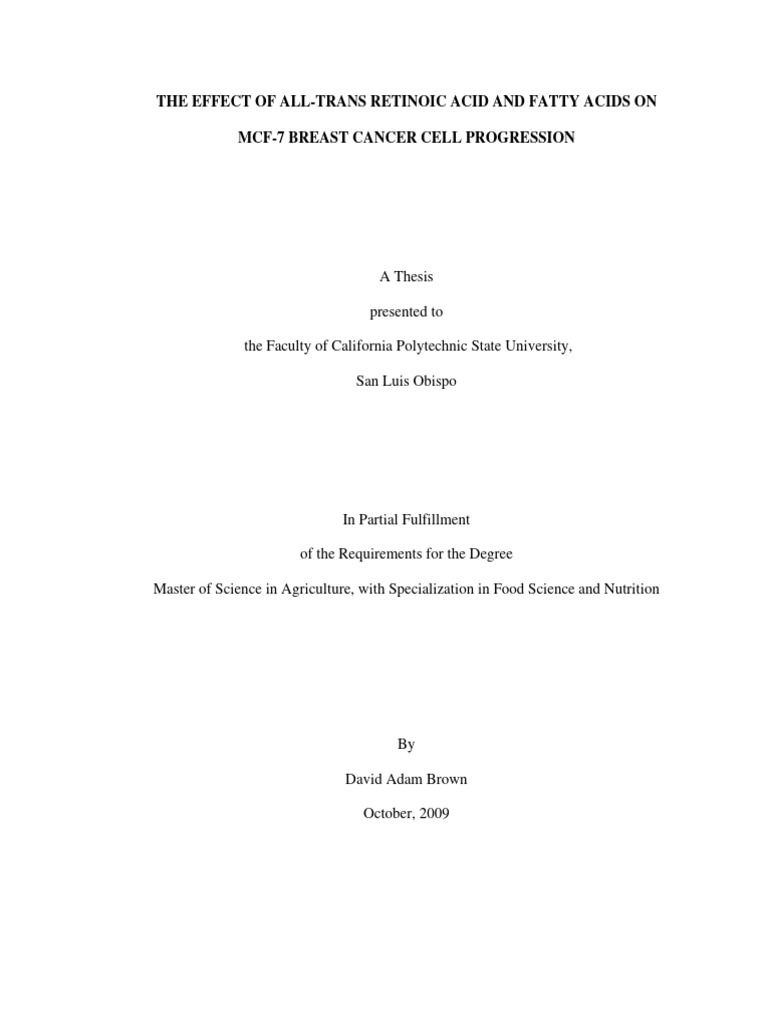 The Effect of All-Trans Retinoic Acid and Fatty Acids on MCF-7 Br | PDF ...
