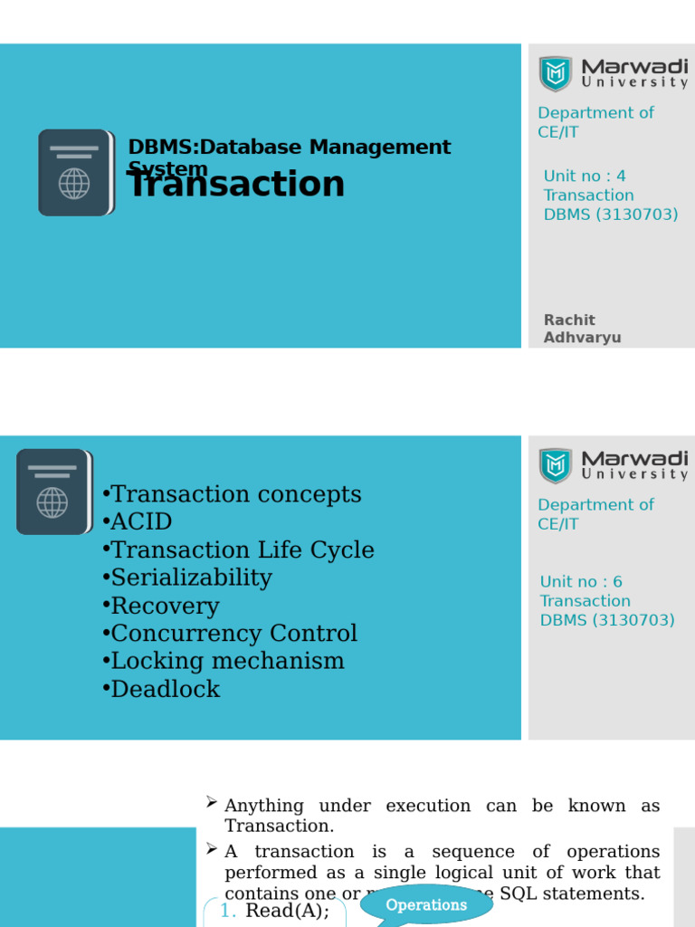 Unit4TransactionManagementpptx 2023 10-11-13!20!24 | PDF | Database ...