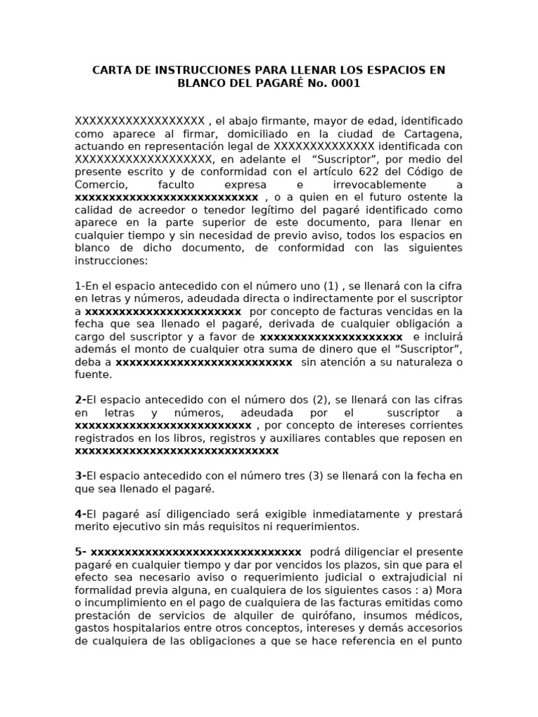 Instrucciones para Llenar un Pagaré | PDF