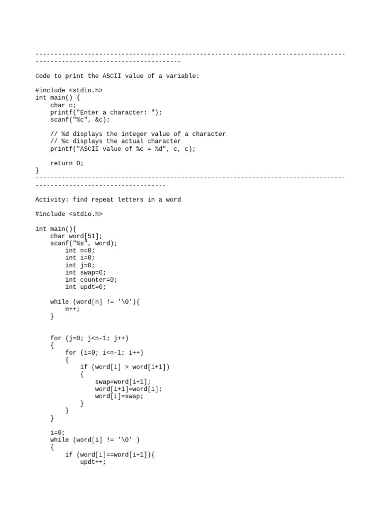 Activity Find Repeat Letters in A Word | PDF