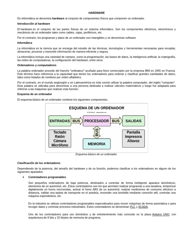 Guía Completa sobre Hardware Informático | PDF | Unidad Central de ...