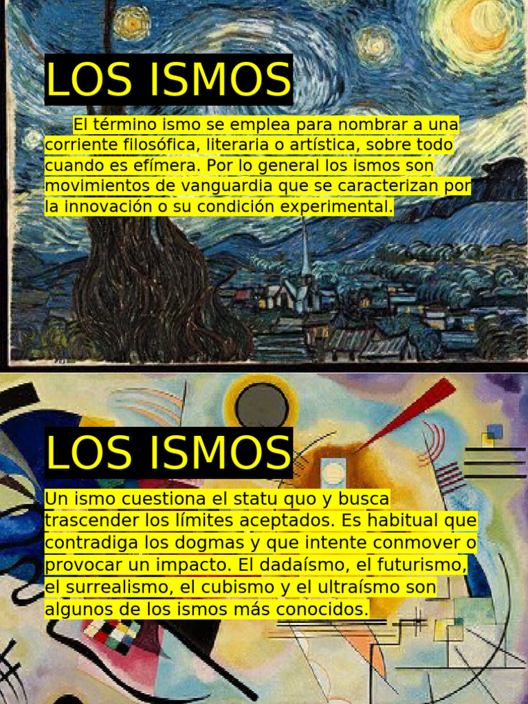 Definición y ejemplos de ismos | PDF | Vanguardia