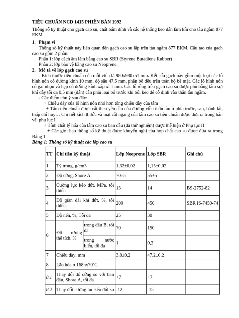 Tiêu chuẩn số NCD 1415 phiên bản 1992.ok | PDF