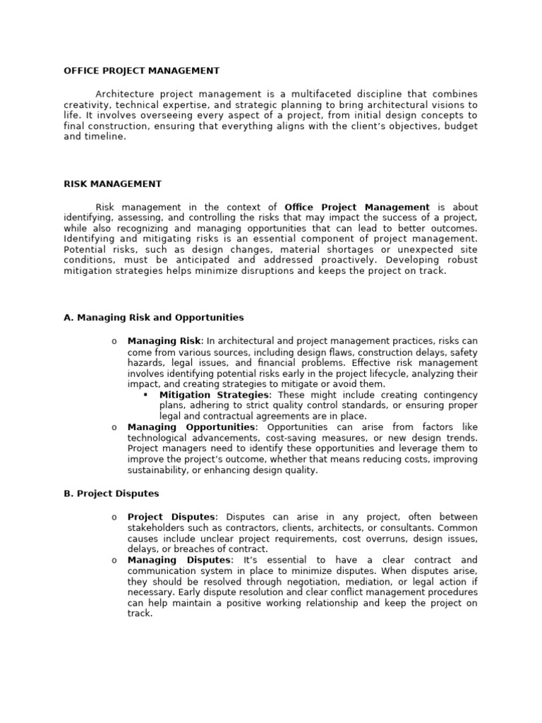 Office Project Management | PDF | Project Management | Risk Management