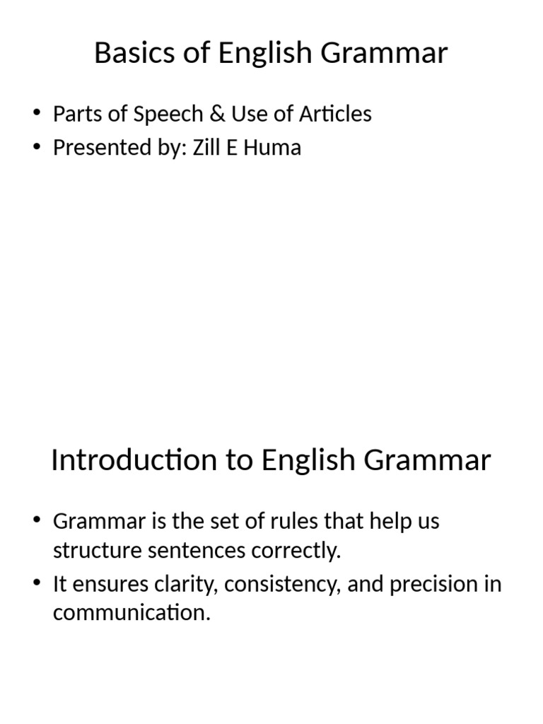 English Grammar Basics: Parts of Speech | PDF | English Grammar | Noun
