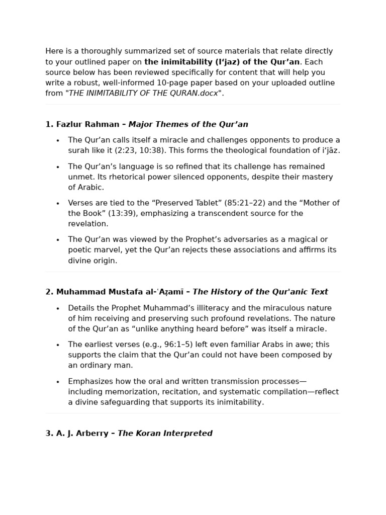 Here Is A Thoroughly Summarized Set of Source Materials That Relate ...