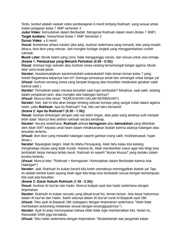 Rukhsah: Keringanan Ibadah dalam Islam | PDF