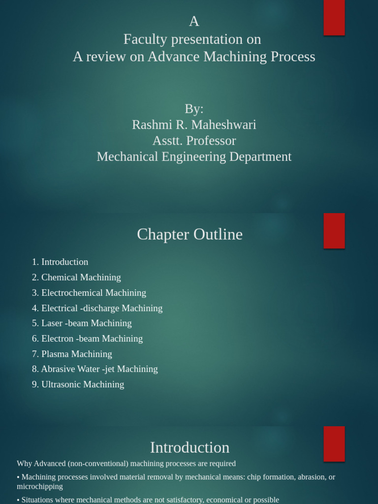 Advanced Machining Processes Overview | PDF | Machining | Laser