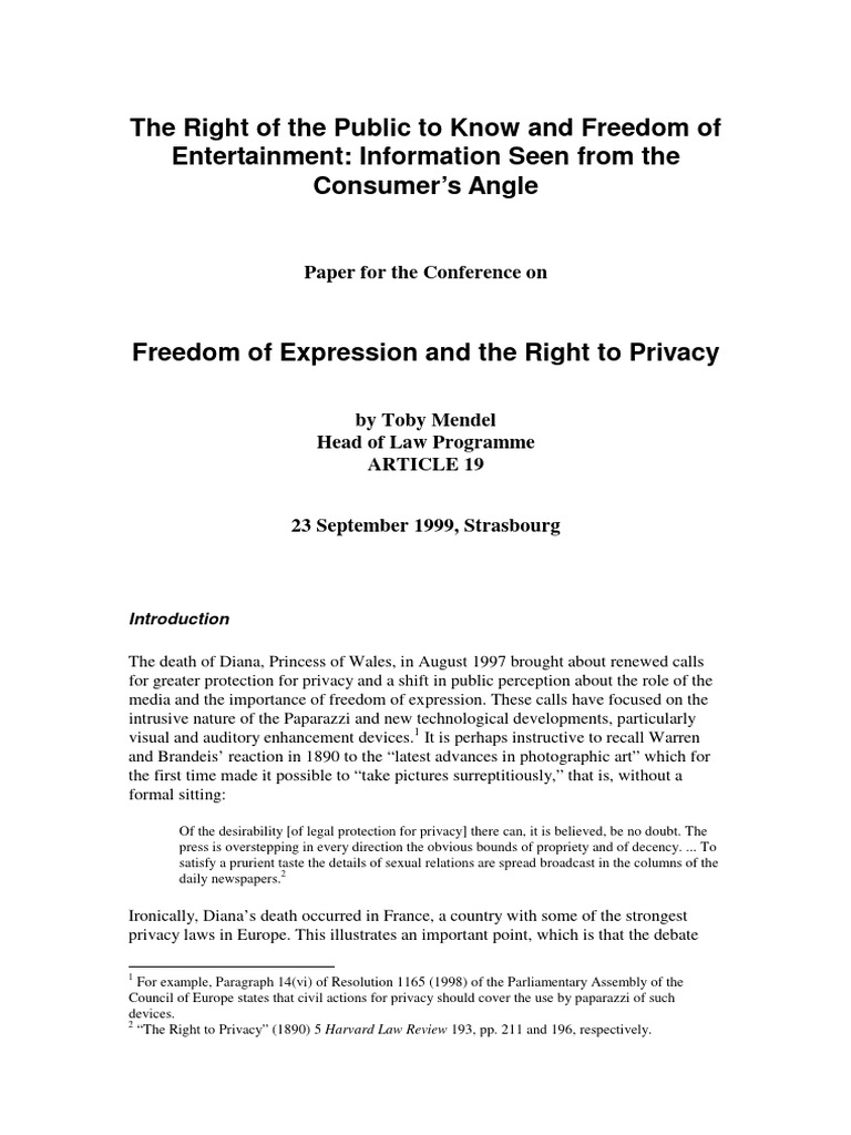 Balancing Privacy and Expression Rights | PDF | Privacy | Freedom Of Speech