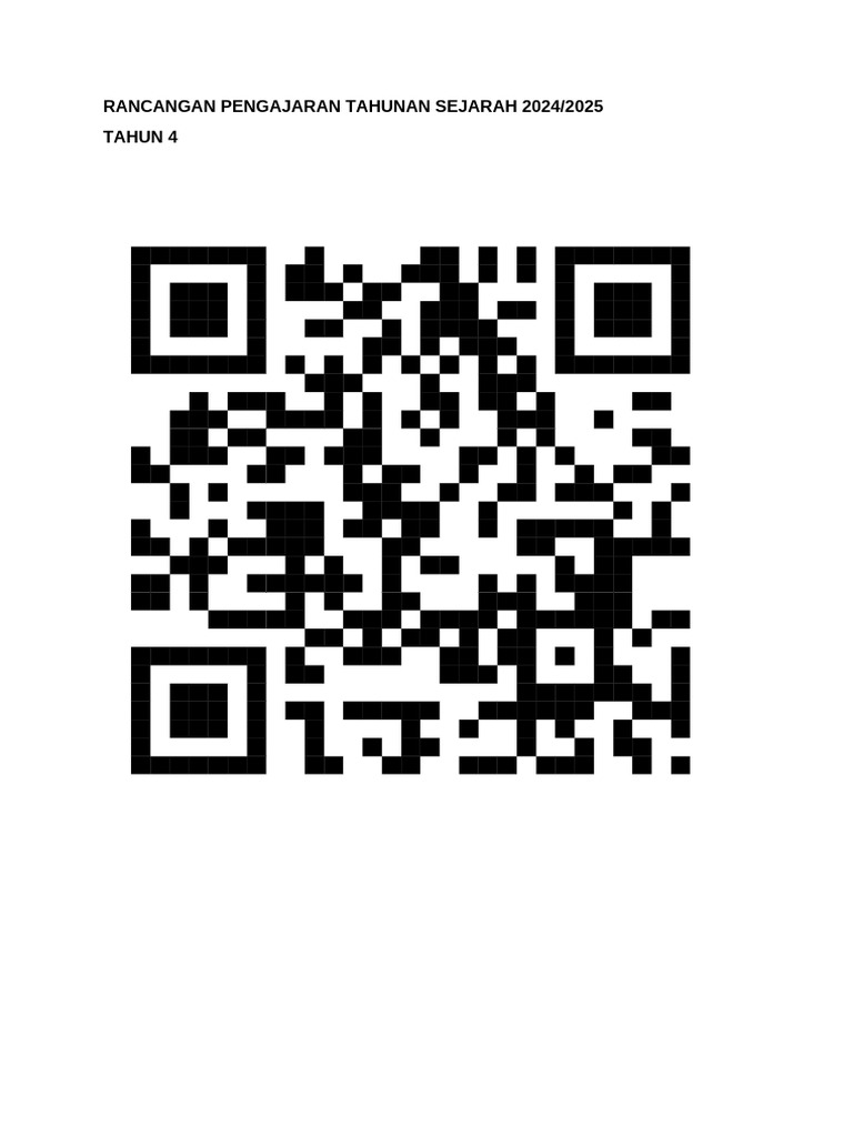 QR Kod RPT Sejarah Tahun 4,5,6 | PDF