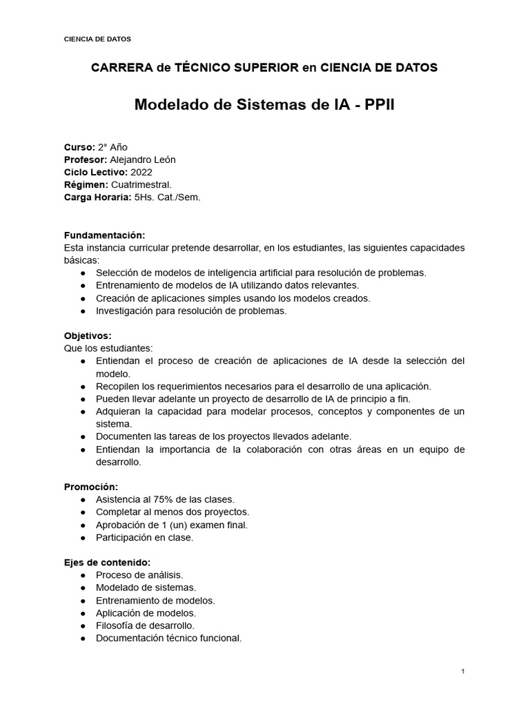 Carrera en Ciencia de Datos: IA y Proyectos | PDF | Inteligencia ...